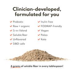 Florasophy Firm Up organic acacia gum detail emphasizes prebiotic fiber