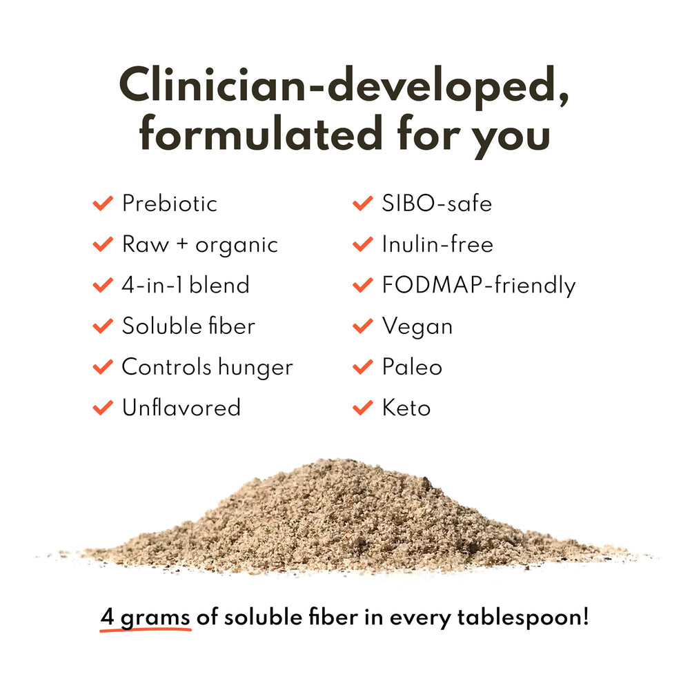 Florasophy Loosen Up ingredient chia seeds highlight natural fiber source