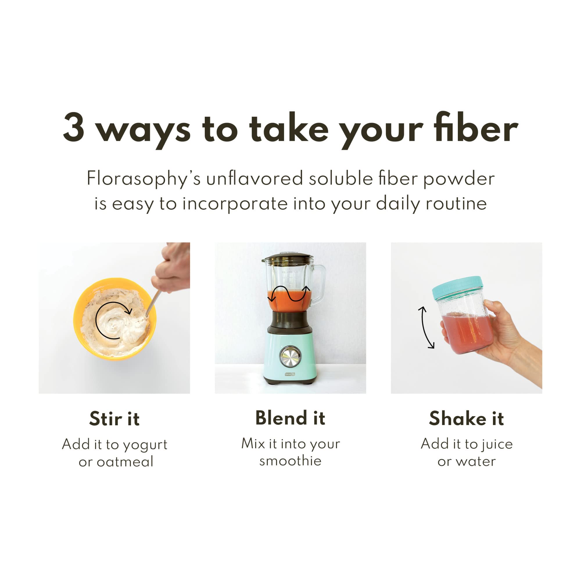 Florasophy Loosen Up Sunfiber component shown as prebiotic fiber