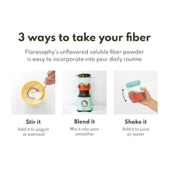 Florasophy Loosen Up Sunfiber component shown as prebiotic fiber