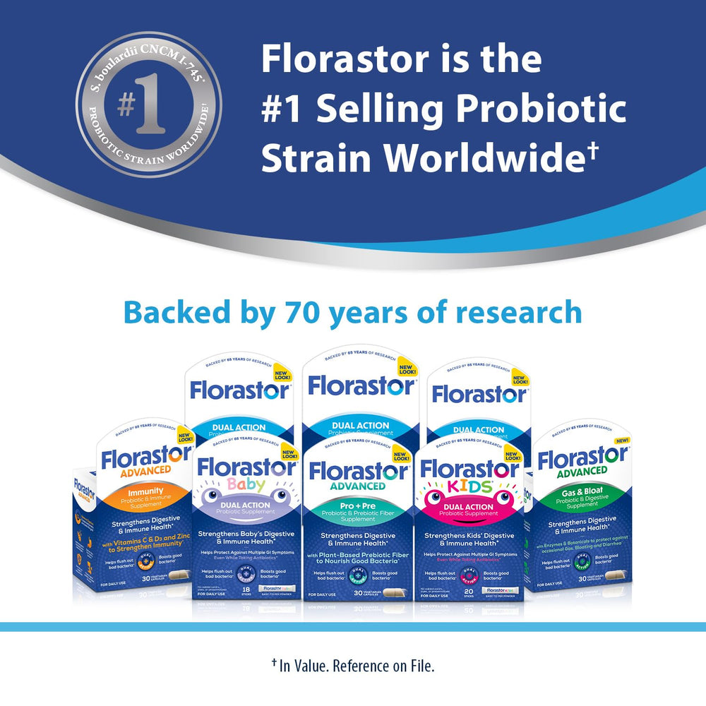 Florastor gluten-free formula appeals to lactose-sensitive users seeking probiotic support.