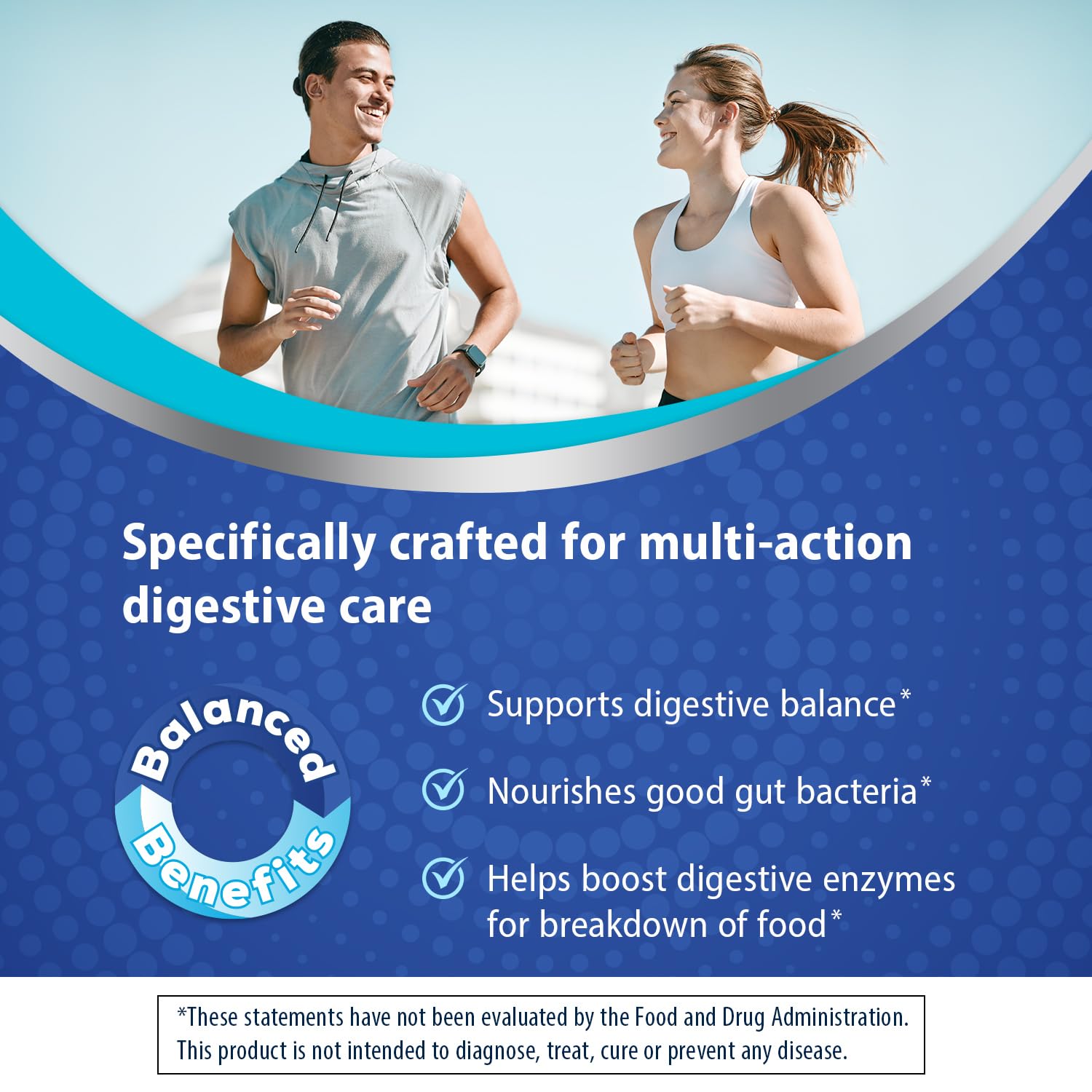 Florastor Gummies bottle highlights vitamin B12 boost for metabolism support.