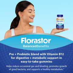 Florastor Gummies closeup showing peach texture ideal for gut balance.