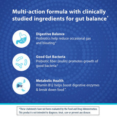 Florastor Gummies featuring prebiotic inulin fiber to nourish good gut bacteria.