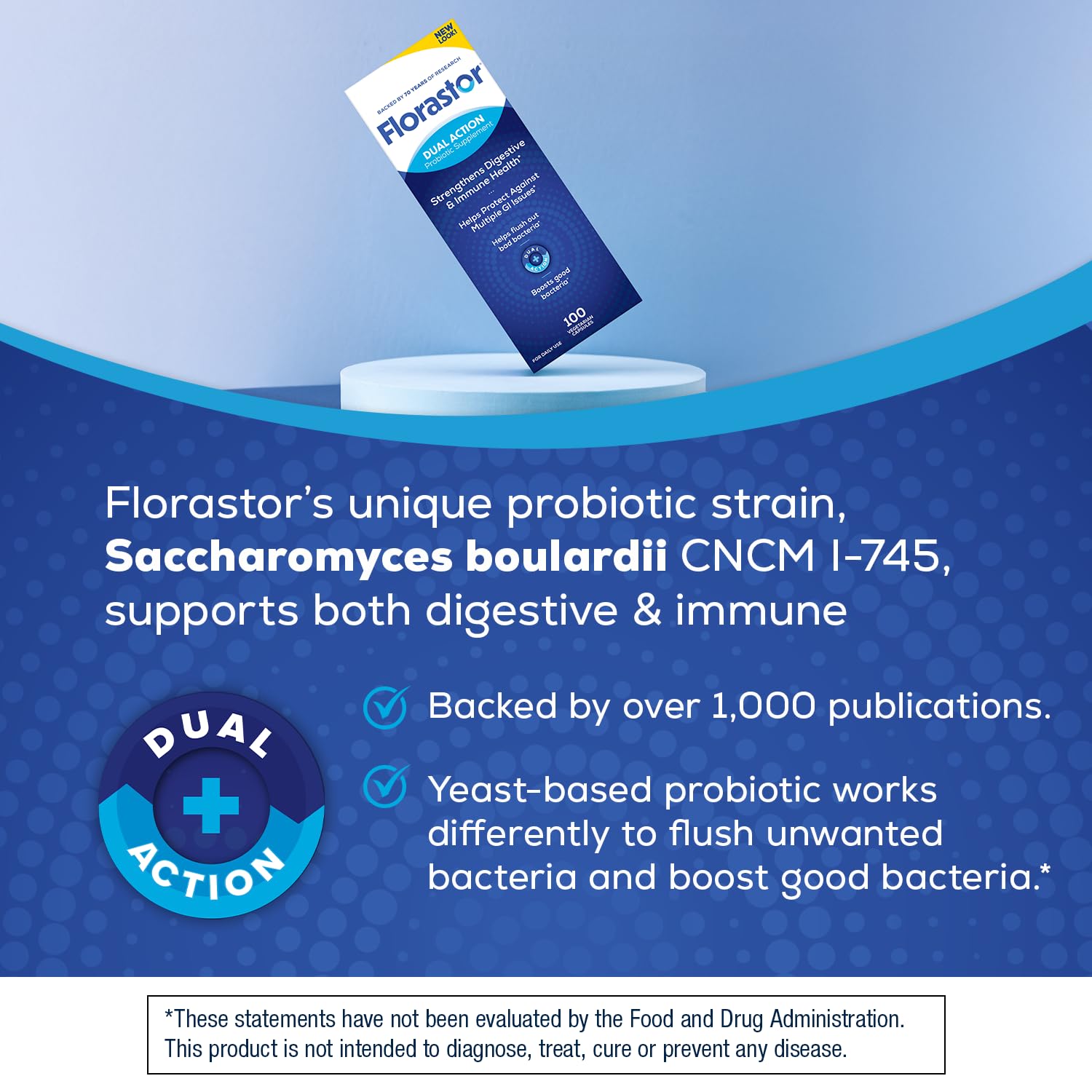 Florastor capsules illustrating potential IgA support in gut immunity.