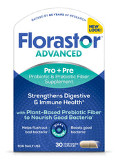 Florastor Select Pro+Pre bottle with capsules for daily digestive support.