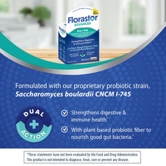 Florastor Select Pro+Pre capsule beside a glass of water for daily use.