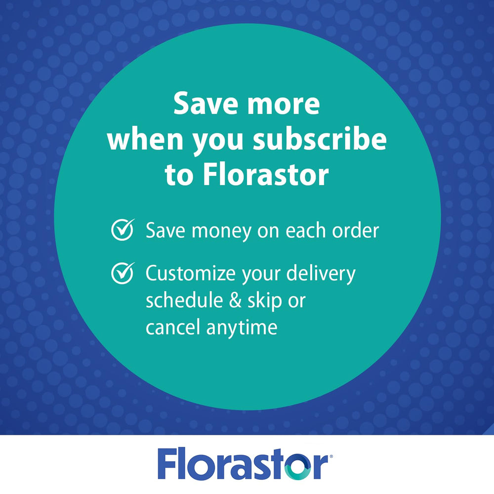 Florastor Select Pro+Pre 3-year shelf life icon on packaging.