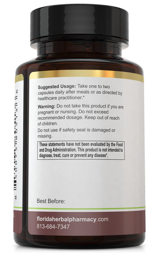 Florida Herbal Pharmacy chia seed capsules close-up, showcasing high-quality extract for everyday wellness.