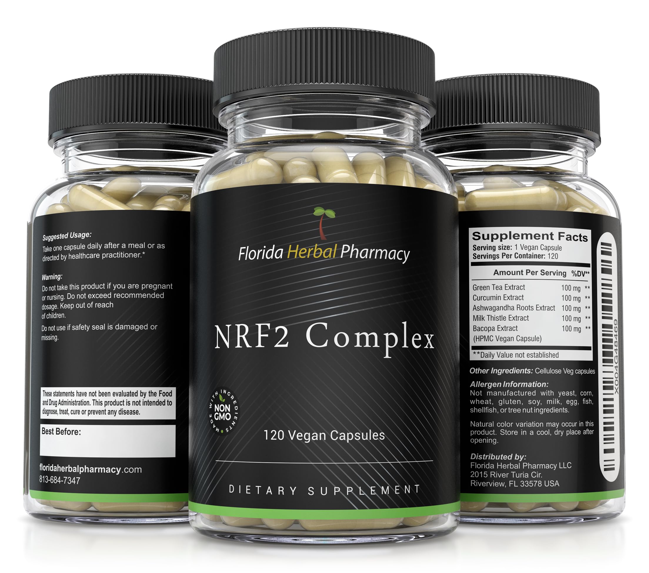 Florida Herbal Pharmacy NRF2 Complex packaging highlights a four-month supply.