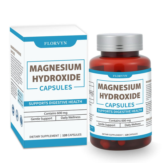 Florvyn magnesium hydroxide capsules bottle for gentle digestive support