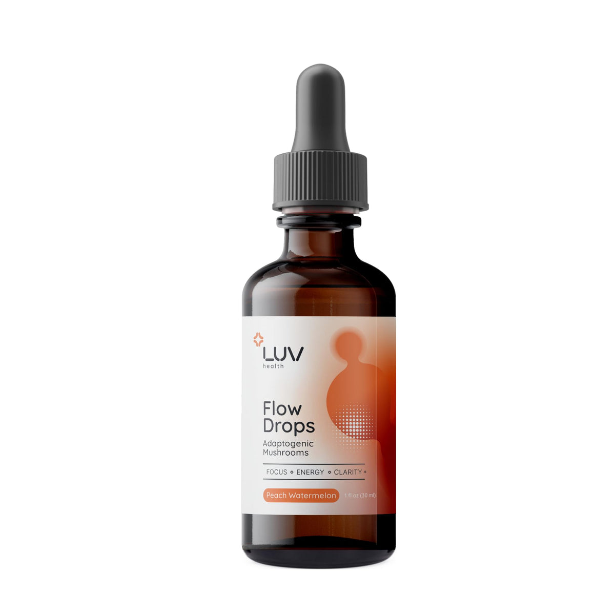 Flow Drops LUV Health energy bottle pour supports focused mornings