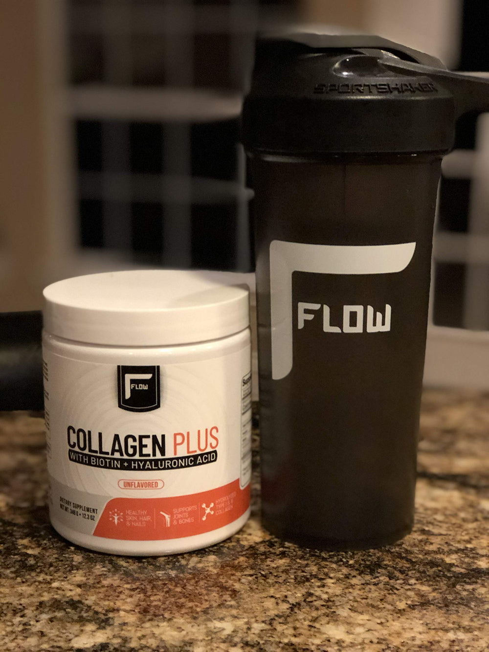 Flow Supps grass fed labeling emphasizing high quality sourcing.