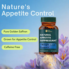 FLOWNUTRITION capsules close-up highlighting herbal non-stimulant hunger management