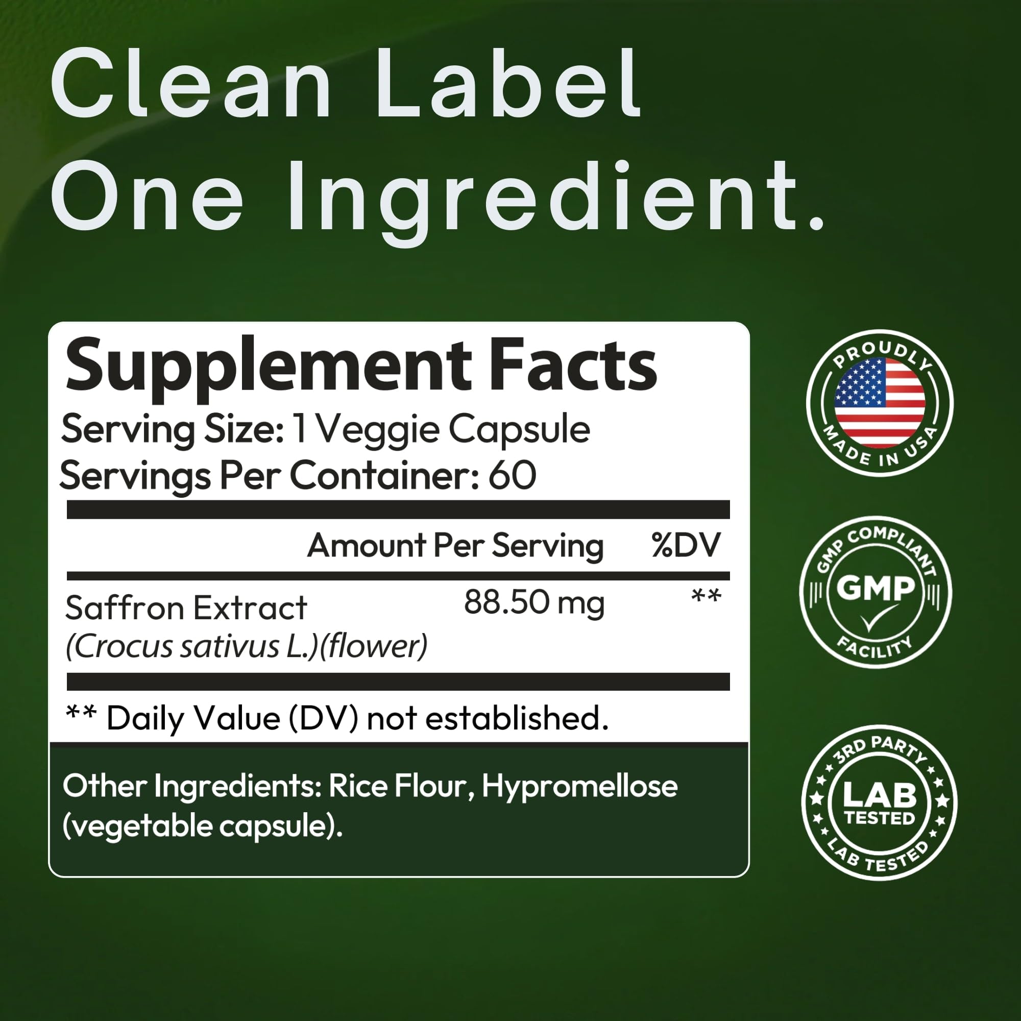 FLOWNUTRITION crocus sativus extract promotes mood balance and cravings support