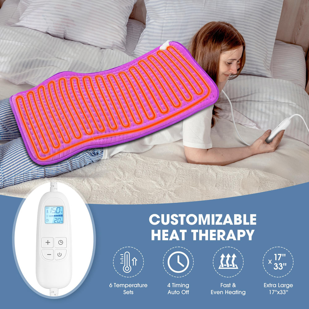 FluffyWarmth XXXL heating pad heats up quickly for instant comfort