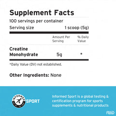 Fluid Creatine bulk pack seal emphasizes long-lasting freshness and storage.