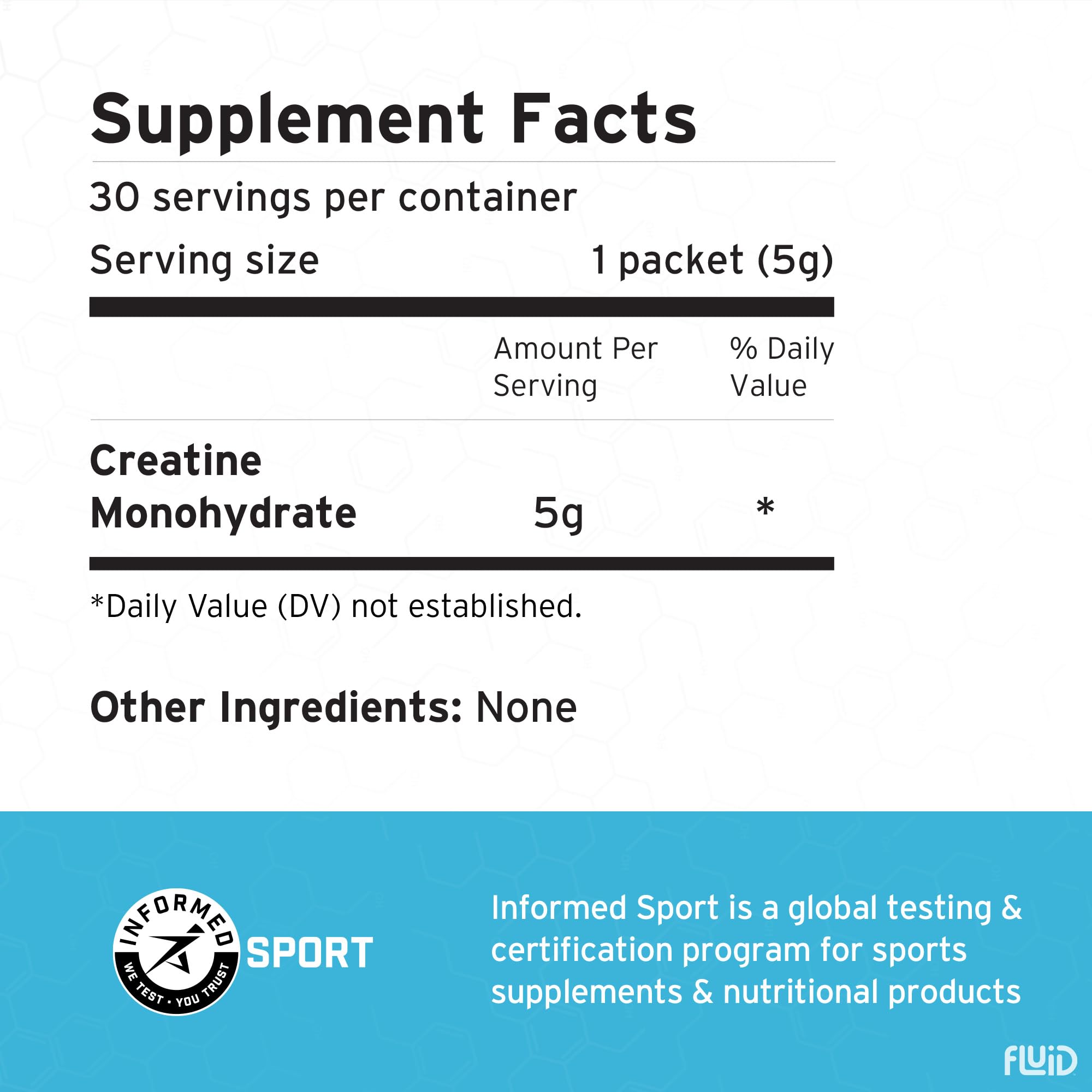 Fluid Creatine with Informed Sport certification reassures clean athlete nutrition.