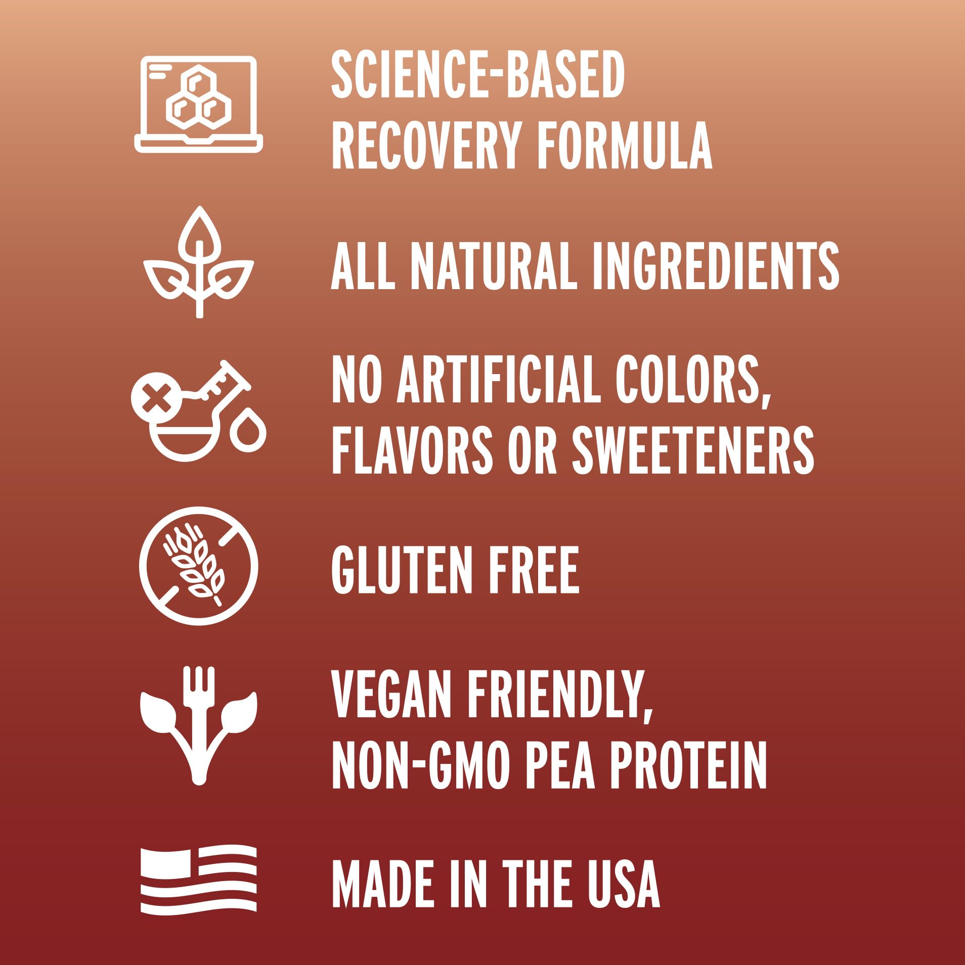 Fluid Recovery label close-up highlighting natural ingredients and gluten-free claim