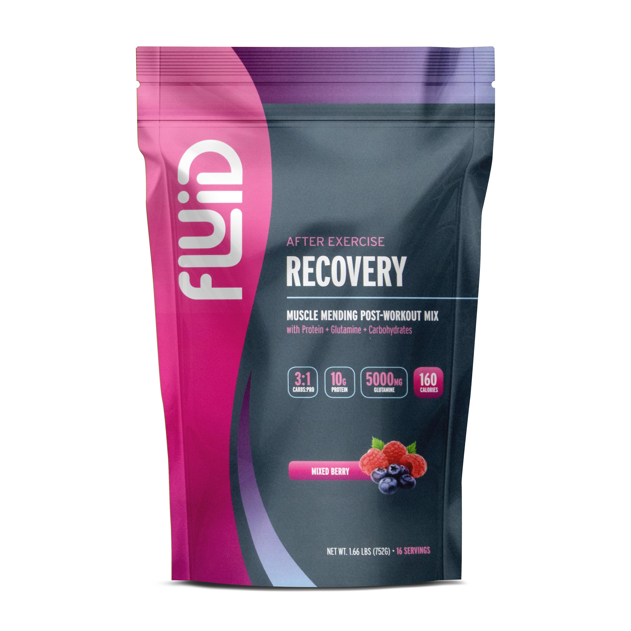 Fluid Recovery packaging highlights gluten-free post-workout nutrition for athletes