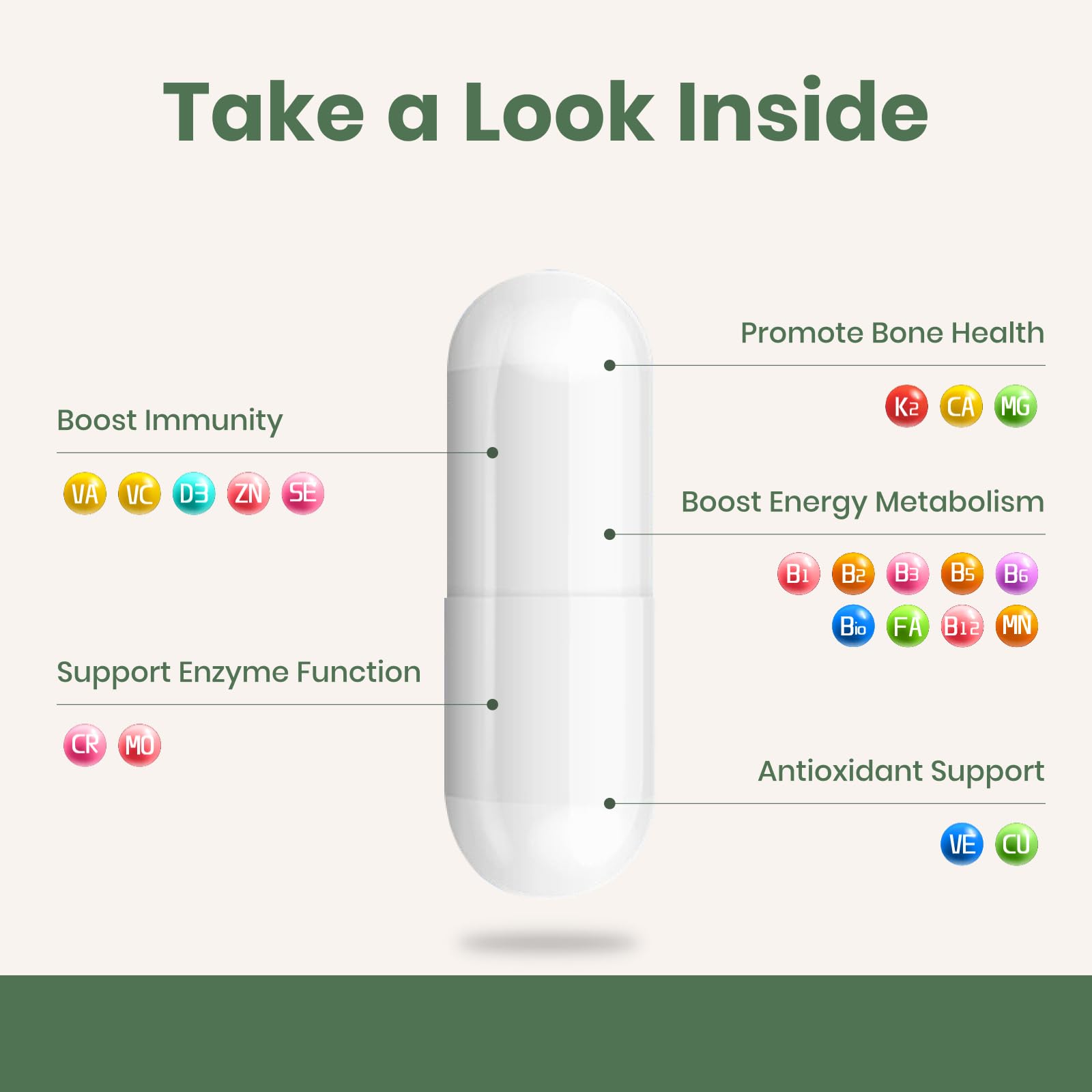 Flynew 21-in-1 formula with calcium and minerals for bone support.