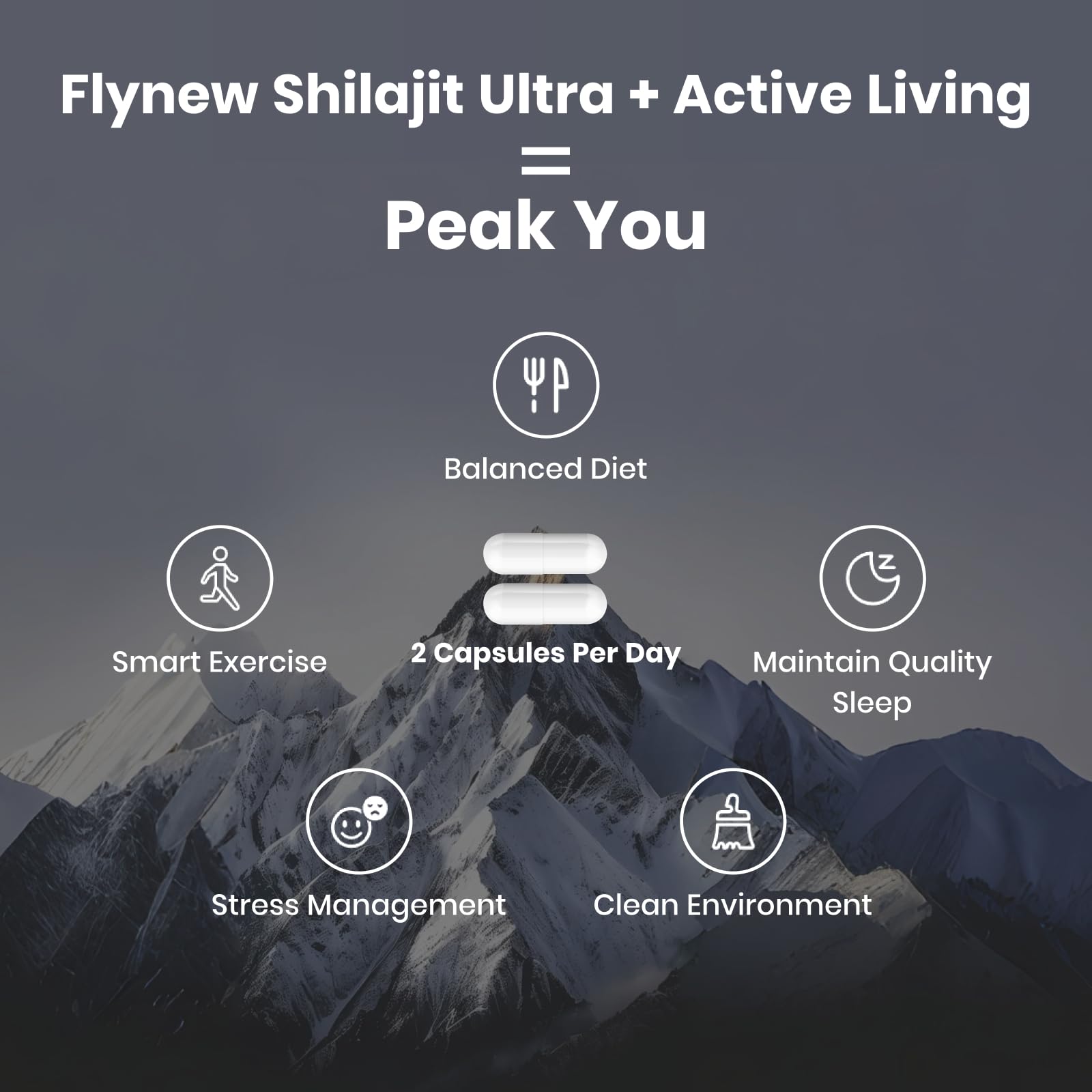 Flynew Shilajit made in USA label stressing GMP manufacturing