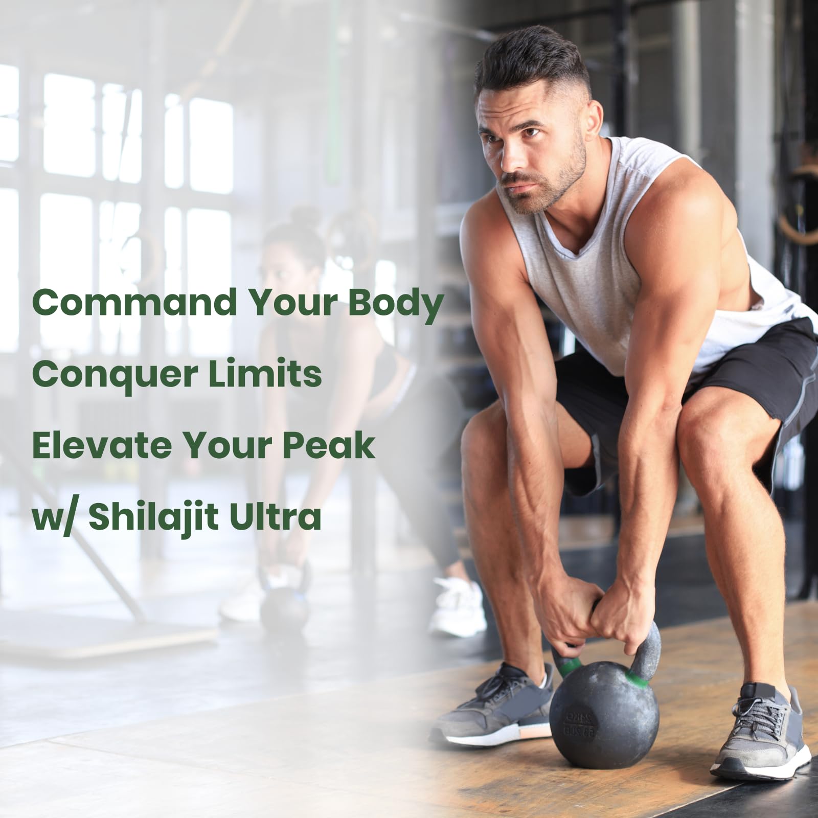 Flynew Shilajit packaging highlighting non-GMO and reliability.