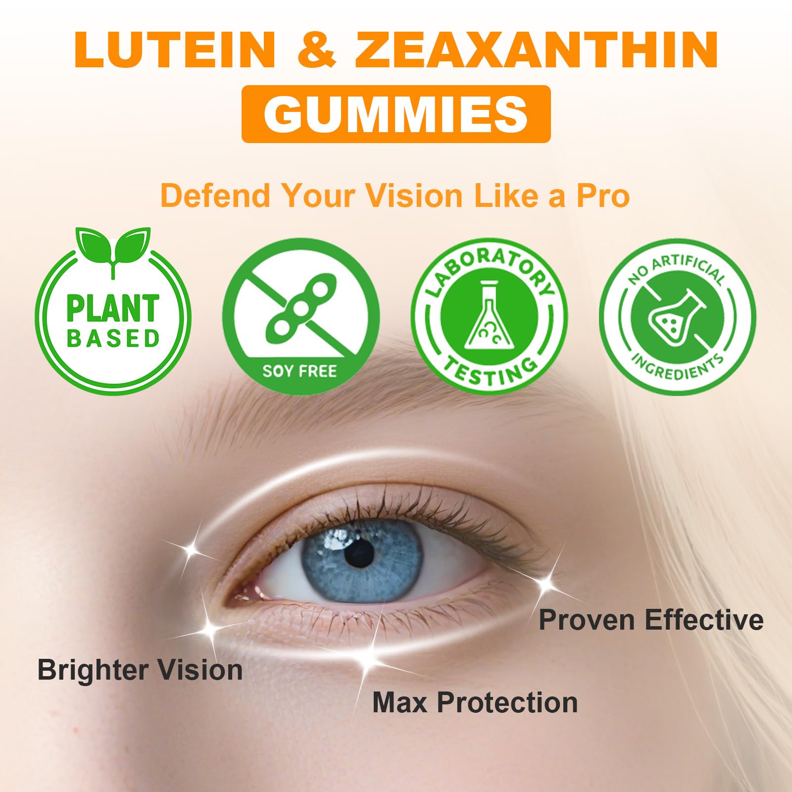 Flyrocer sugar-free lutein gummies kid-friendly snack pack on shelf.