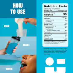 FLYTE Clear Whey Isolate Blue Raspberry glass with liquid emphasizes hydration