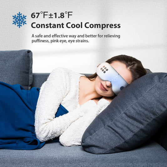Fmlave eye massager cooling mode soothes puffiness after screen time