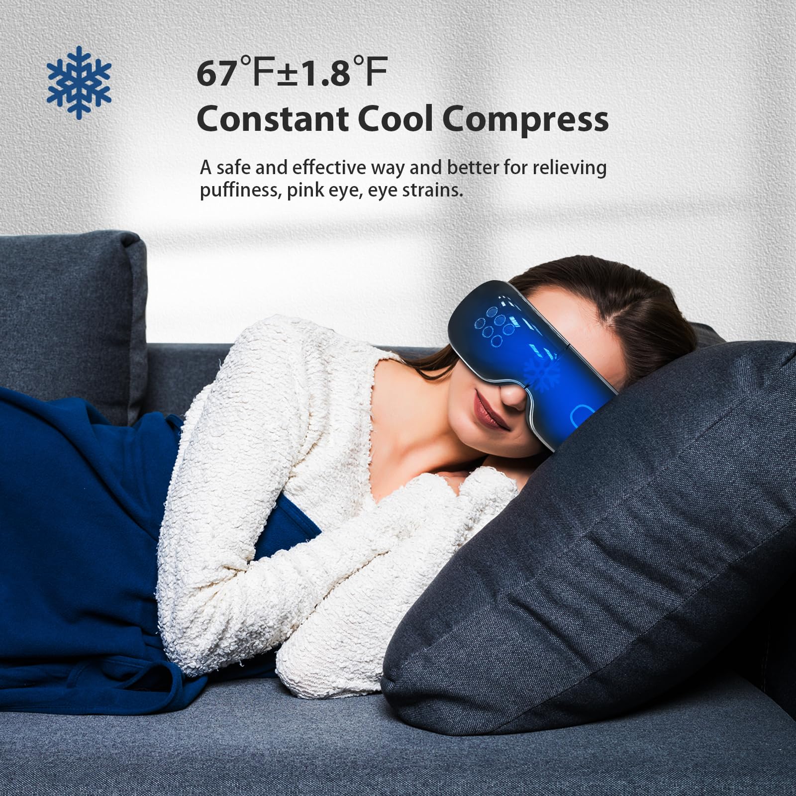 Cordless Fmlave eye massager with long-lasting 2500mAh battery
