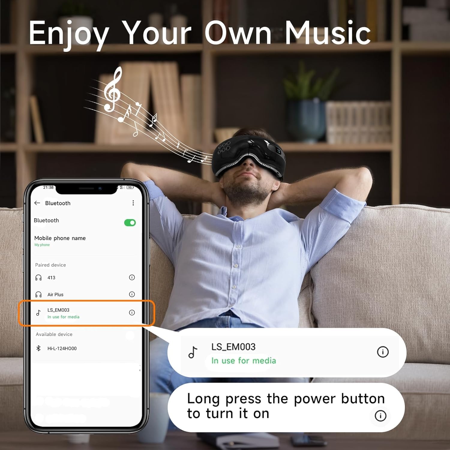 Temple relief focus area on the Fmlave eye massager