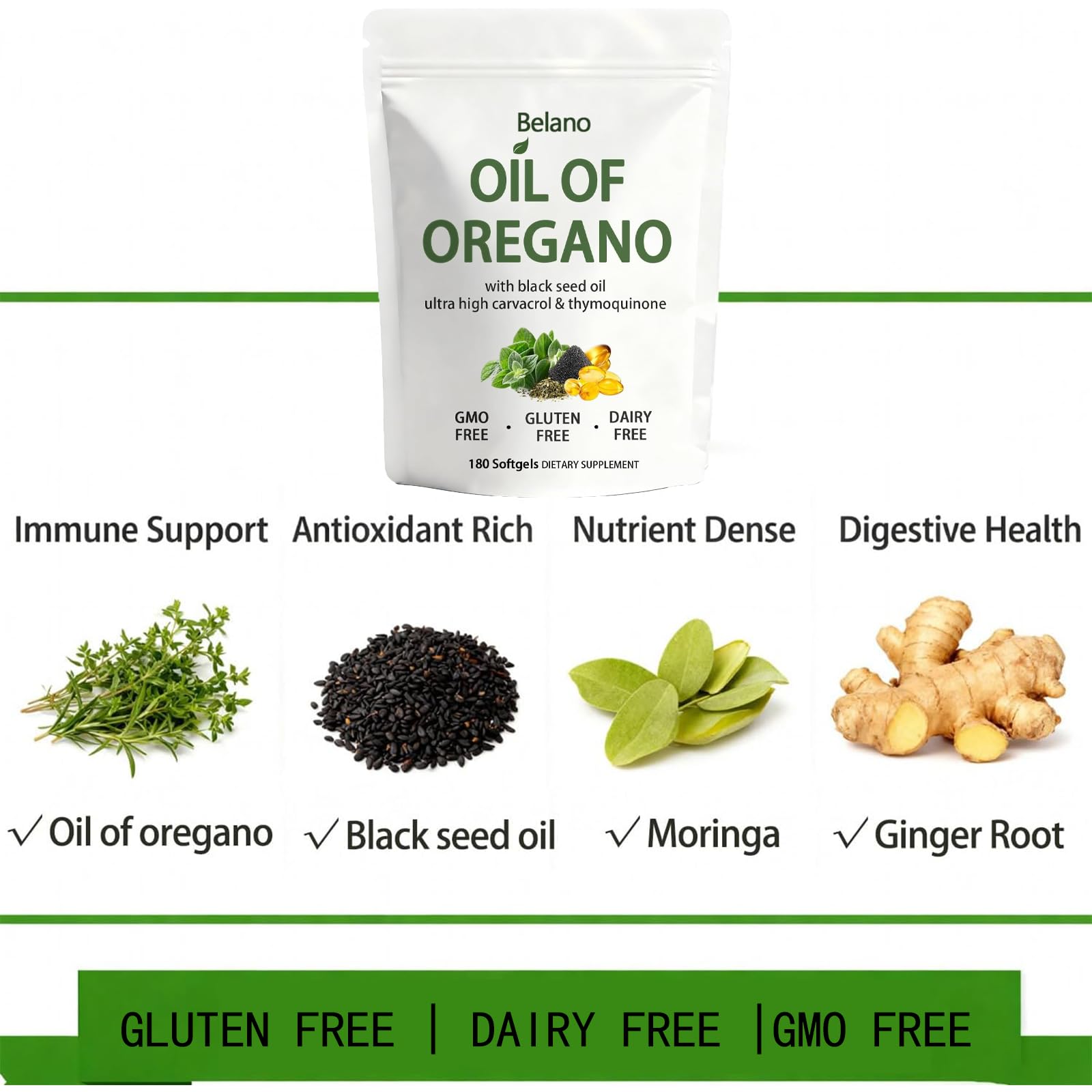 FMRFMR Belano ingredients label highlights non-GMO and free-from traits