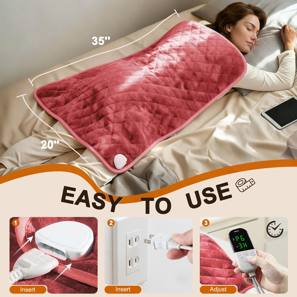 Focbeo heating pad with LED display and easy controls for simple operation.