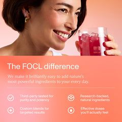 FOCL Kava Spritz close-up with ice and garnish for a refreshing mood lift