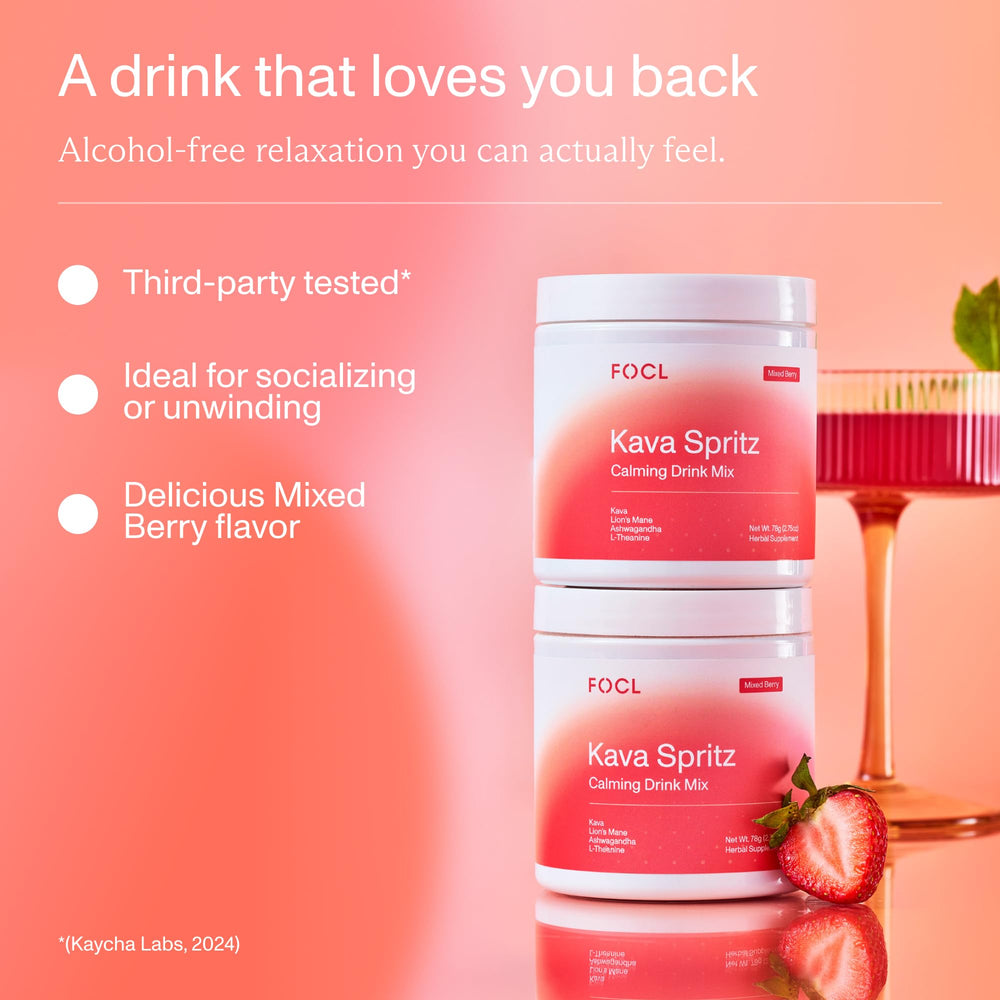 FOCL Kava Spritz in a social setting for a non-alcoholic gathering