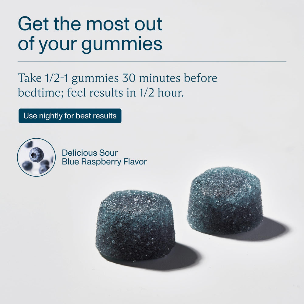FOCL Sleep Gummies ingredients list highlights melatonin and L-Theanine.
