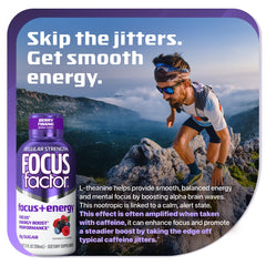 Focus Factor display with 12 bottles emphasizes convenient bulk option for busy routines.
