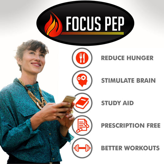 Focus Pep 2 Pack bottle back label with ingredient and usage information