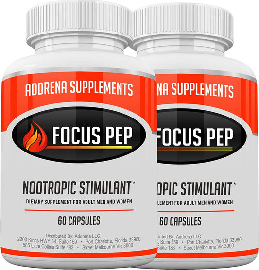 Focus Pep 2 Pack bottle front view for convenient study and work energy