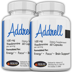 Focus Pep Addrell 2-pack bottle for convenient study-focused capsules.