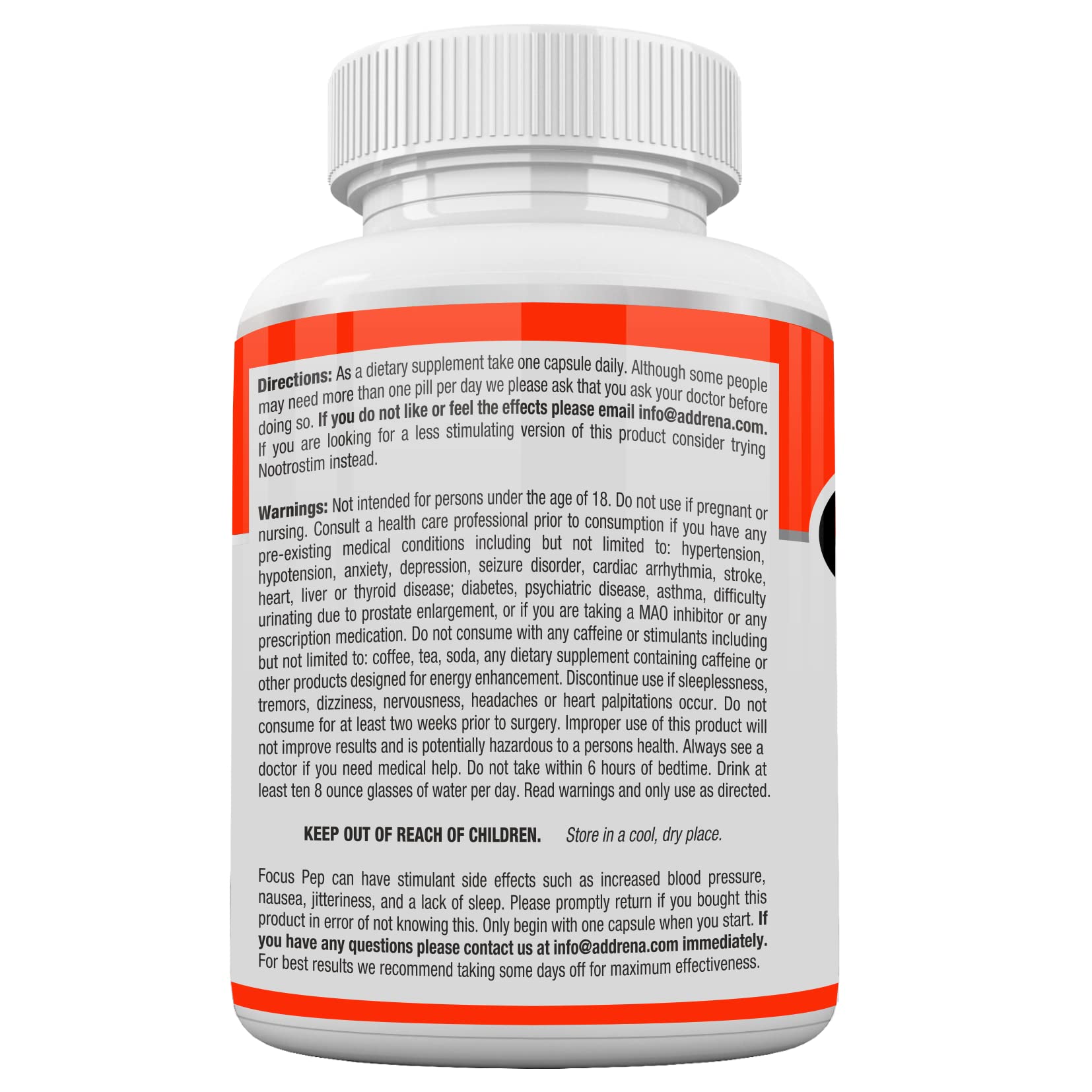Focus Pep GMP facility label indicating quality manufacturing