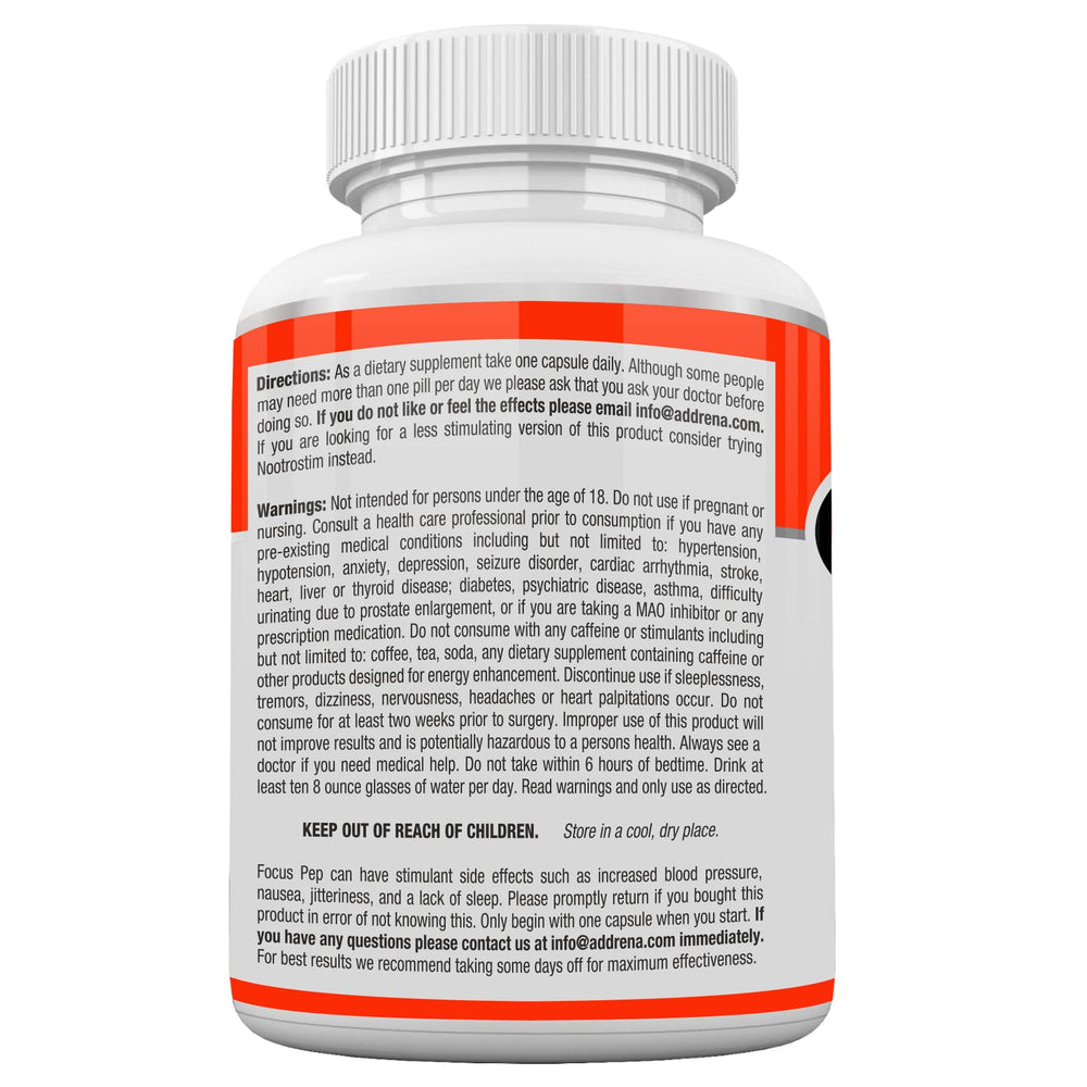 Focus Pep GMP facility label indicating quality manufacturing