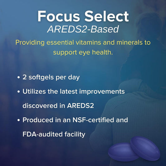 Close-up of Focus Select softgels in packaging for easy daily use