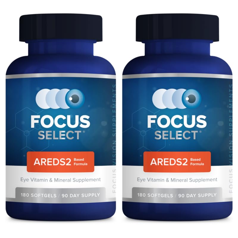 Front view of Focus Vision Focus Select bottle showing AREDS2-based eye vitamin.