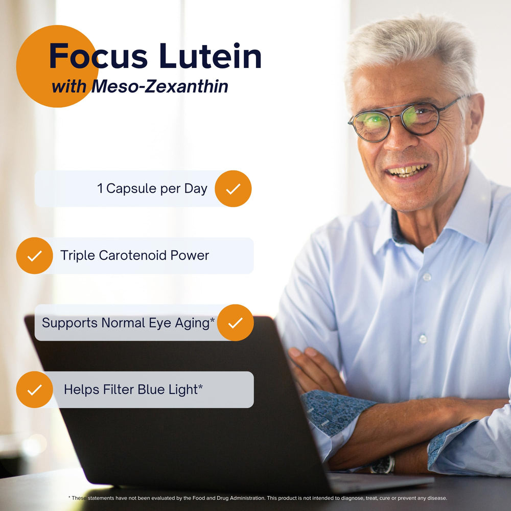 Focus Vision blue light protection image shows screen-friendly vision support.