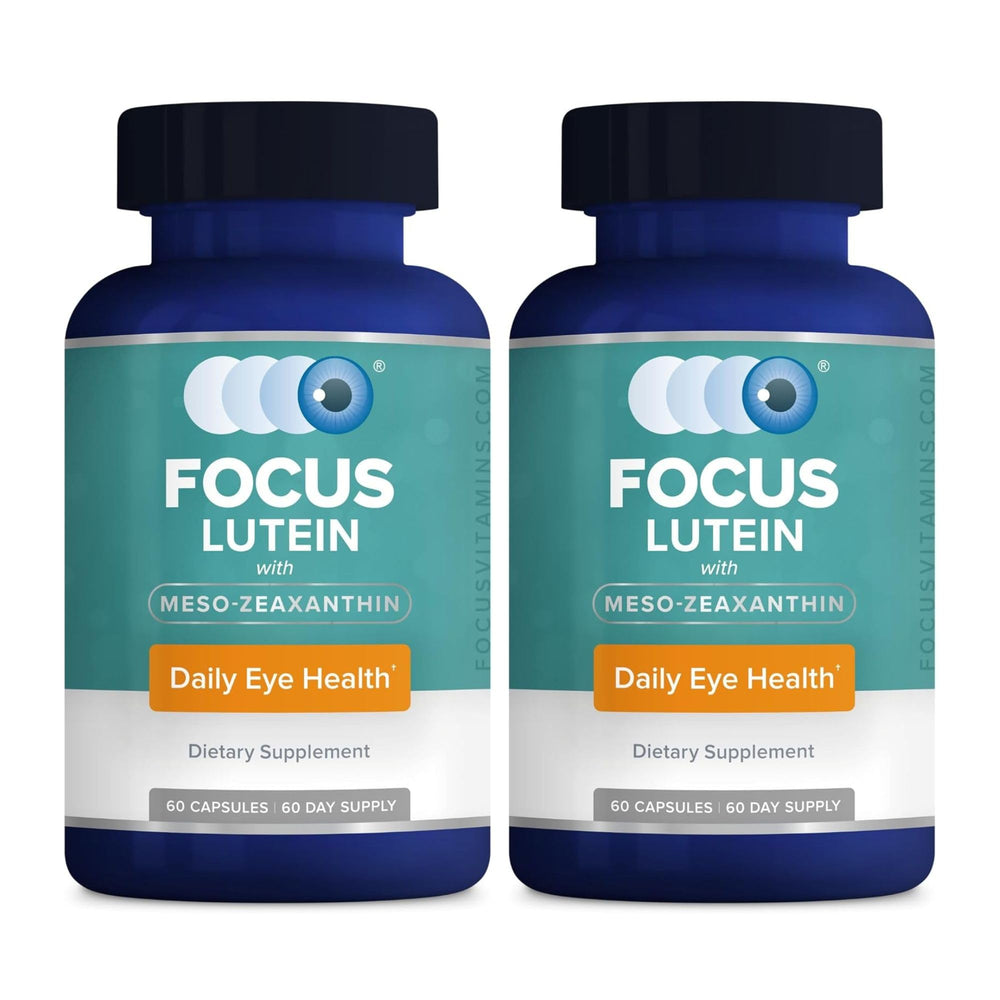 Focus Vision Supplements Focus Lutein bottle: daily eye support for digital screen users.