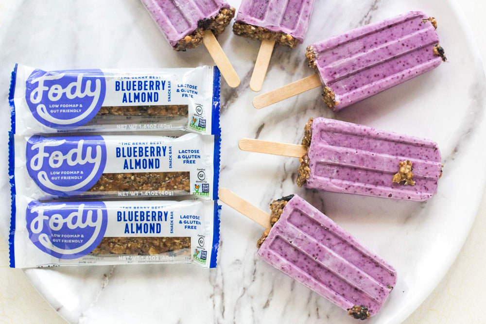 Vegan and gluten-free formulation from Fody Blueberry Almond Bar