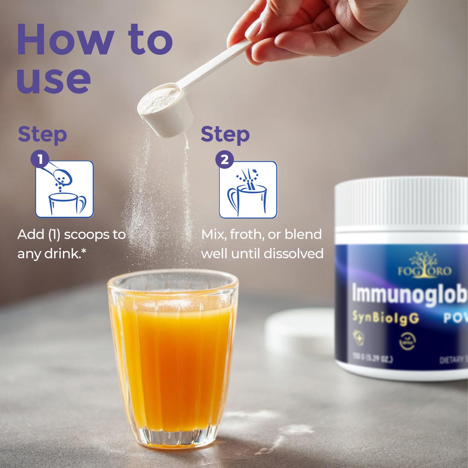 Fogoro coffee or smoothie mix usage for quick daily addition