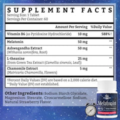 Fogoro Melatonin label close-up highlighting the high-dose formula and additives
